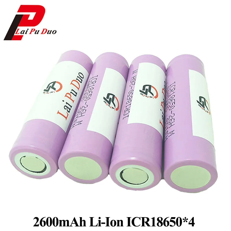 

For Samsung 18650 2600mAh Rechargeable Battery Li-ion Batteria ICR18650-26HM For Power Bank 4 Pieces Included