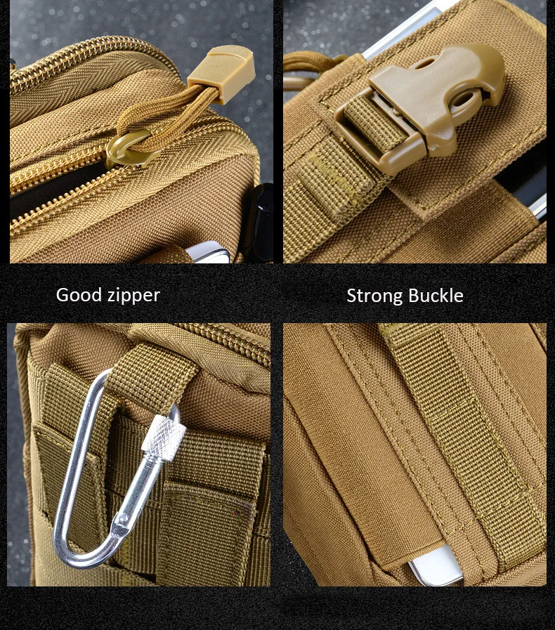 2017 Upgrade MOLLE Mini  Shoulder Men Nylon Waist Tactical Bag Tactical Waist Belt Military Sports Molle Bag Case for Phone (3) - 