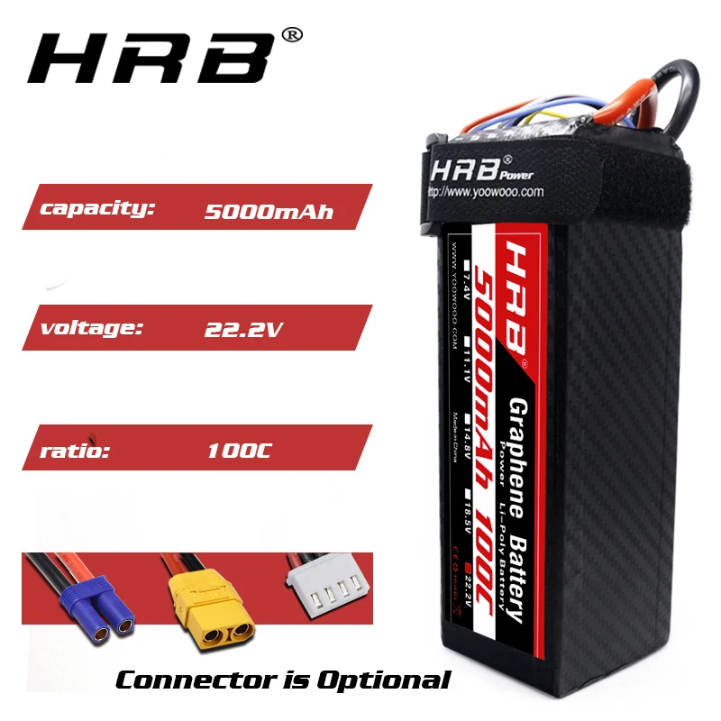 HRB графеновая батарея 6S 22,2 V 5000mah 100C 200C XT60-T разъём для LiPo батарей батарея для goblin trex 600 Вертолет RC автомобиль Лодка дроны