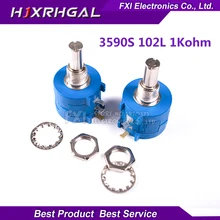 1PCS 3590S-2-102L 3590S 1K ohm 3590S-2-102 3590S-102 Precision Multiturn Potentiometer 10 Ring Adjustable Resistor