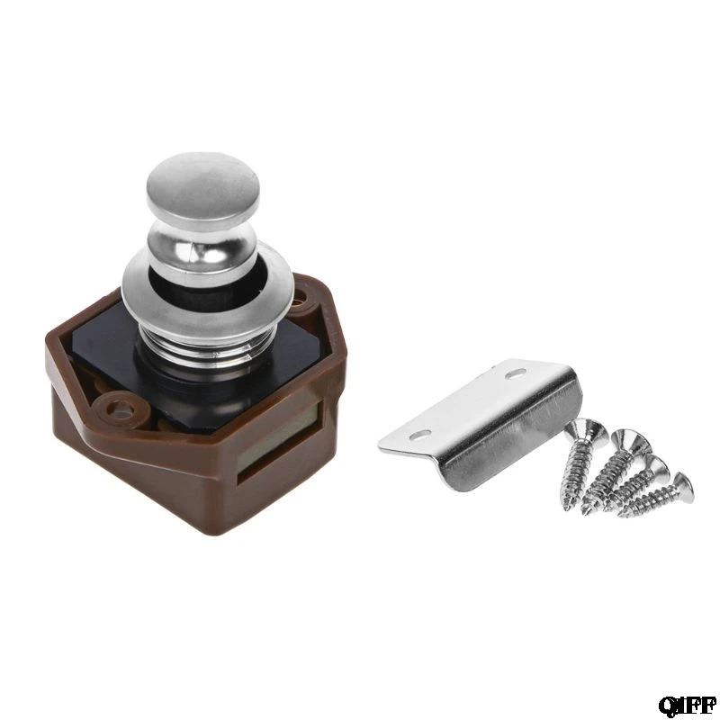 

Mini Push Button Boat Mortorhome Showcase Door Catch Lock Van RV Caravans Yacht Furniture Drawer Cabinet MAY06