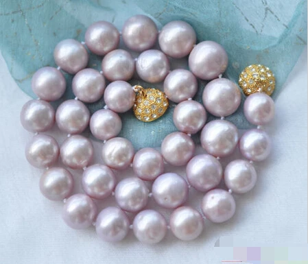 

939 ROUND LAVENDER FRESHWATER PEARL NECKLACE