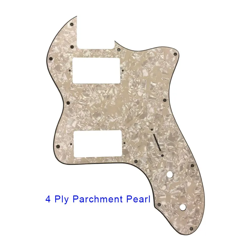 Запчасти для гитары Pleroo-для классической серии '72 Telecaster Tele Thinline Guitar pickguard Scartch Plate с пикапами хамбакера PAF - Цвет: Parchment Pearl