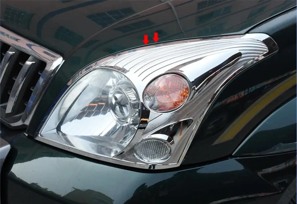 

JINGHANG ABS Chrome Car Front Headlight + Rear Tail Light Lamp Cover Trim For Toyota LAND CRUISER PRADO FJ120 03-09