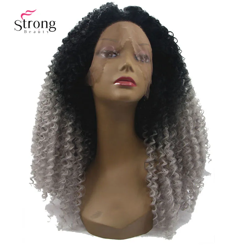 Ombre Gray 2 Tones Synthetic Lace Front Wig (3)