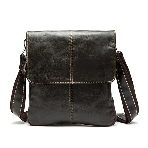 

Messenger Bag Men's Genuine Leather shoulder bag for men leather man fashion Small Flap male Crossbody Bags handbags 8006