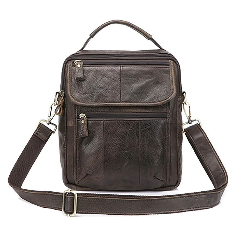 

FGGS-Mva Leather Shoulder Bag Casual Business Handbag Vintage Briefcase Fashion Diagonal Package Leather Bag