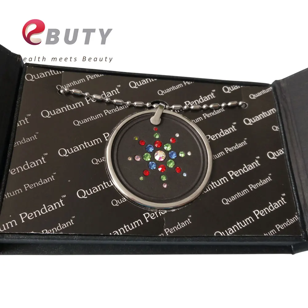 EBUTY Fashion Jewelry Pendants with Quantum Scalar Energy Pendant Health with Colorful CZ