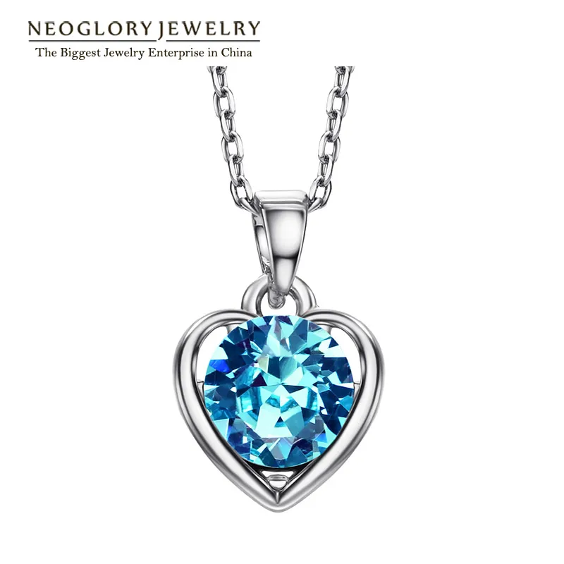 Neoglory голубое сердце любовь подарки чокеры ожерелья и кулоны для женщин новинка