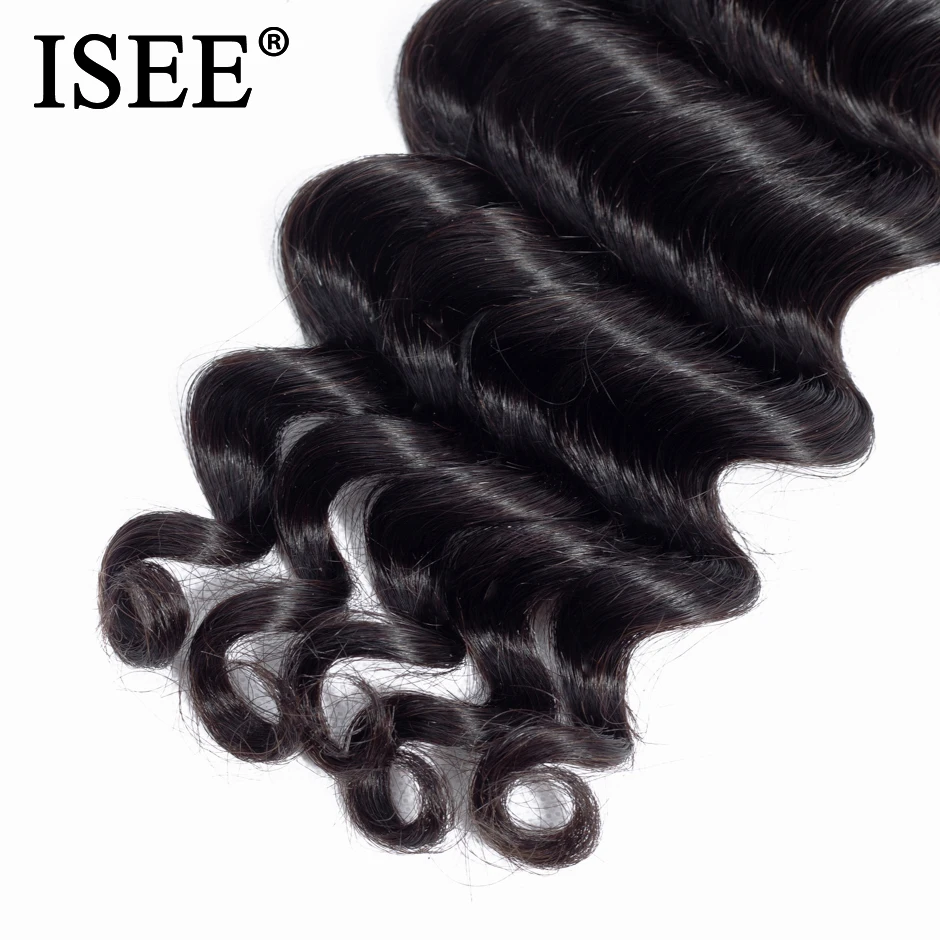 ISEE Волосы Бразильские свободные глубокие волосы вплетаемые пряди Remy человеческие волосы для наращивания натуральный цвет 3 пряди свободные волнистые волосы пряди
