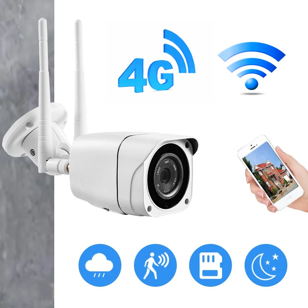 4G 1080P Wifi IP камера 3g SIM карта наружная беспроводная камера видеонаблюдения CCTV цилиндрическая Мини HD Водонепроницаемая P2P SD карта