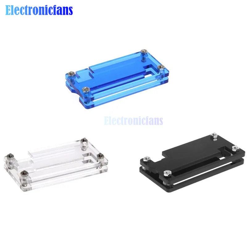 

For Raspberry Pi Zero Acrylic Case Shell Box Transparent Blue Black Color Acrylic Protection Box With Metal Screws And Nuts Hot
