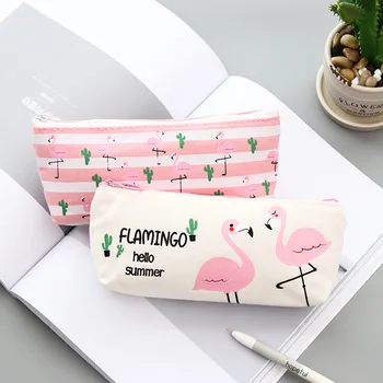 Kawaii Pink Flamingos Pencil Case 1