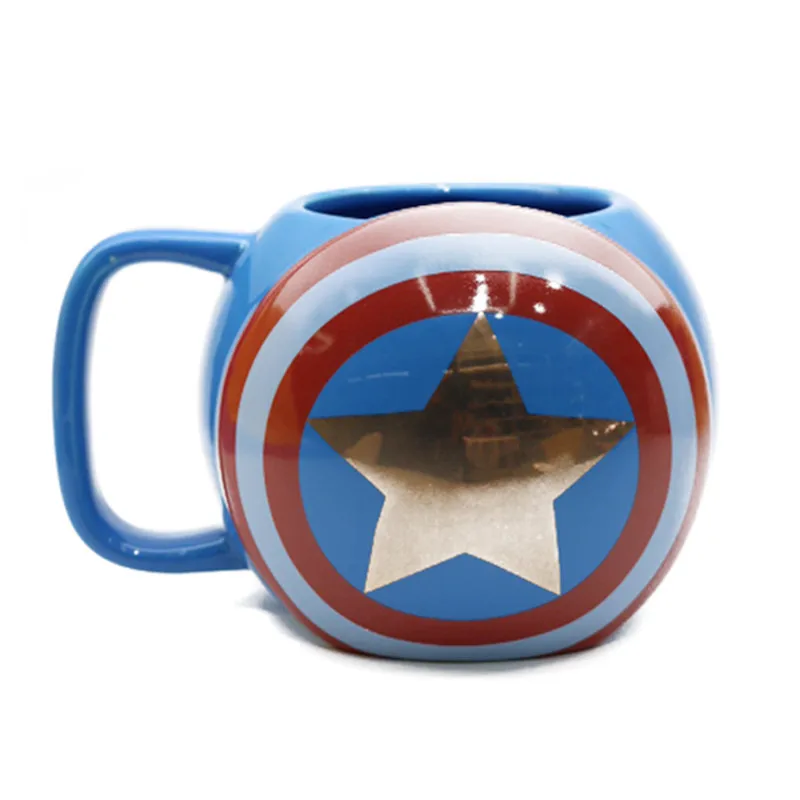 Marvel Кофе кружки Мстители Чай чашки и кружки Бэтмен Тор Супермен Железный человек Халк Человек-паук Капитан Америка Керамика Mark напиток - Цвет: Captain America Mug