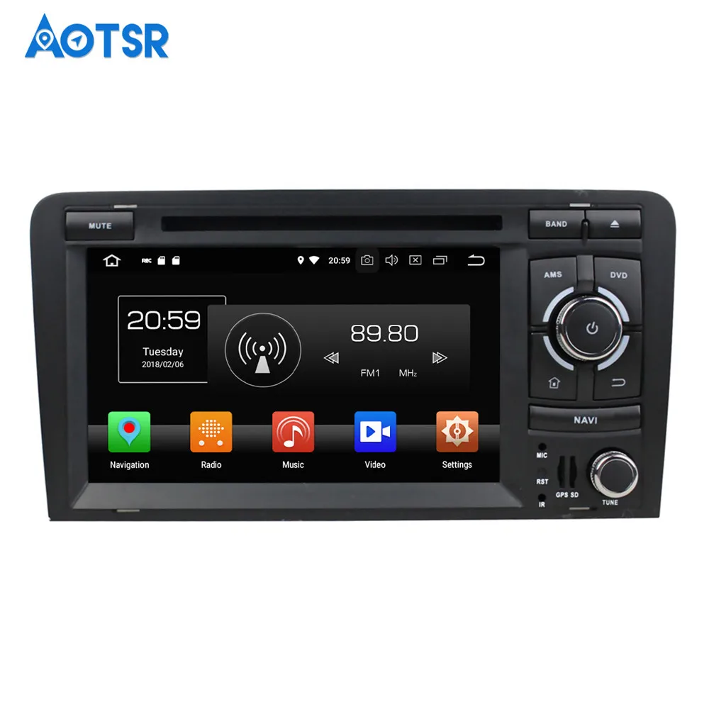 Best 2 DIN Car Multimedia Android 8.0 For Audi A3 S3 2003 2004 2005 2006 2007 2008 2009-2013 4+32gb Radio GPS Navi IPS Screen stereo 8