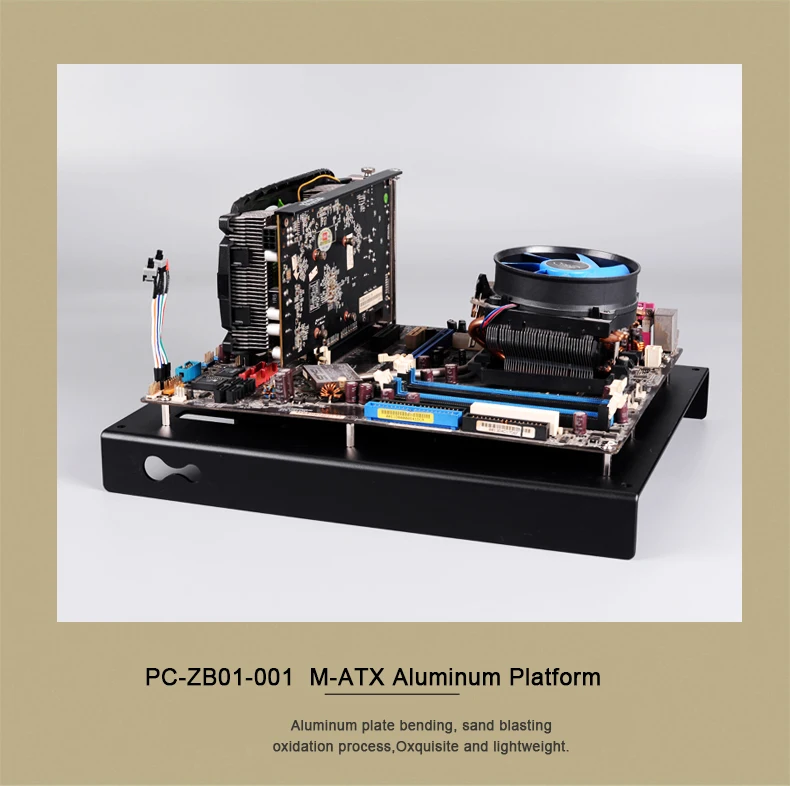 QDIY PC-ZB01 ATX открытый охлаждающий алюминиевый сплав PC чехол аппаратные средства материнская плата дисплей платформа Кронштейн Рамка Шасси