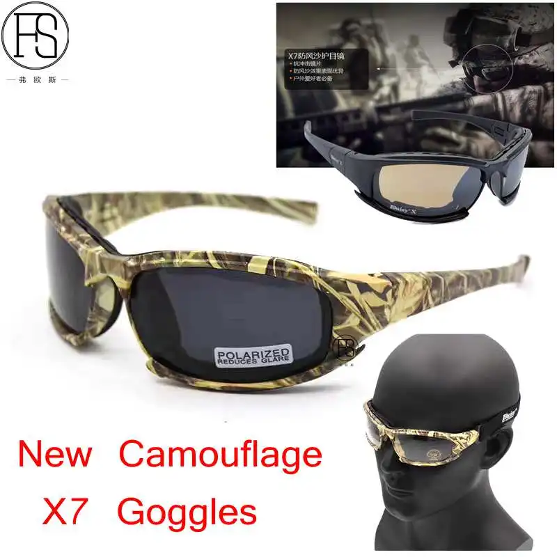 New Camouflage Polarized Tactical X7 Glasses Military Goggles Army