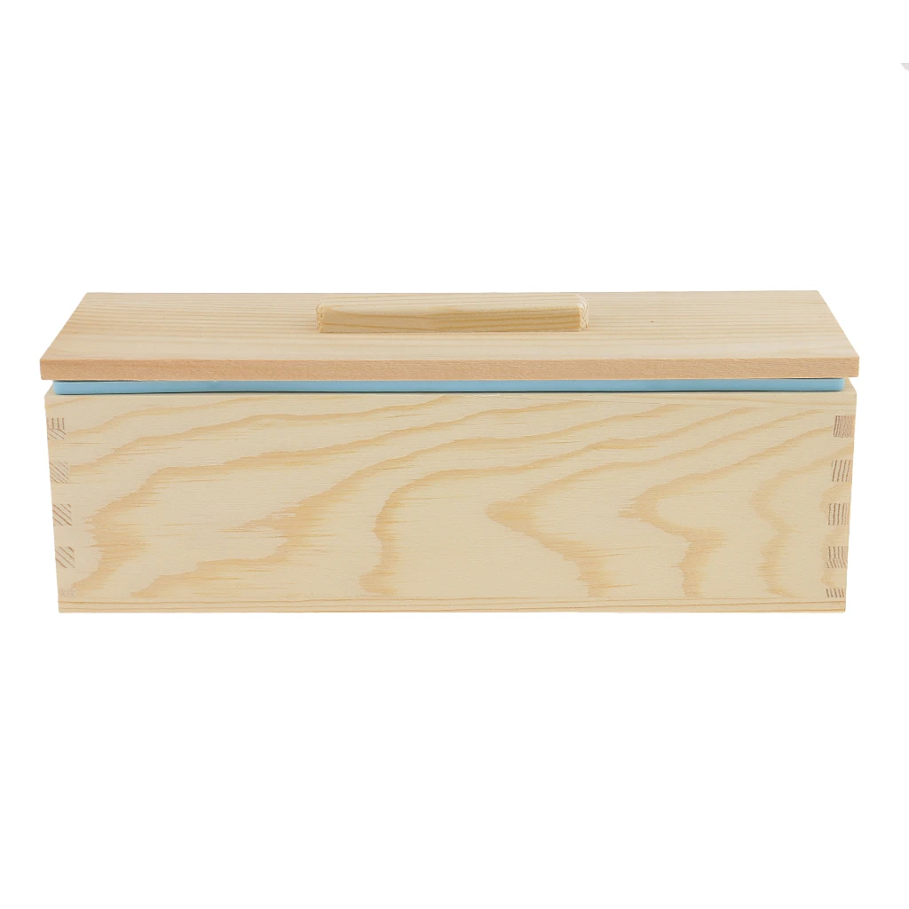 2 Pieces/set Soap Cutters Mold Cutting Tool with Wire Slicer + 1200ml Silicone Soap Loaf Mould with Wood Box Soap Making