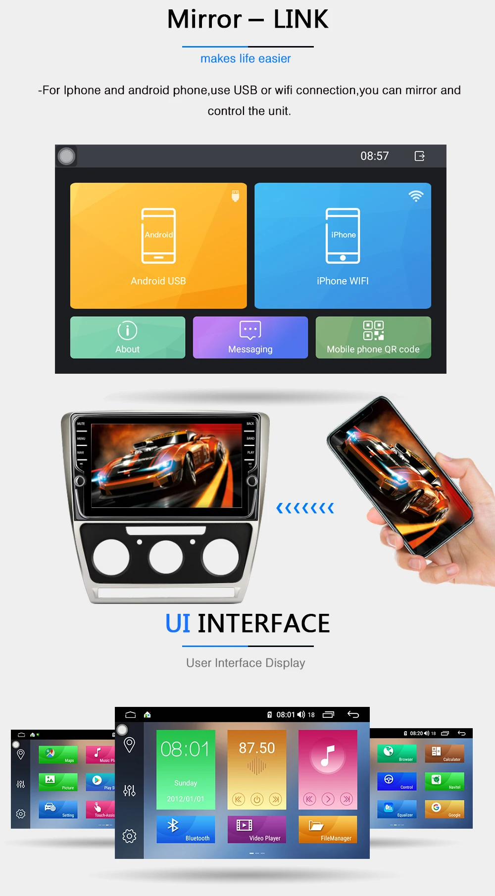 Sale Funrover octa core android9.0 car dvd multimedia player For Skoda Octavia 2008-2013 A 5 A5 Yeti Fabia gps DSP 4G RAM 64G ROM LTE 19