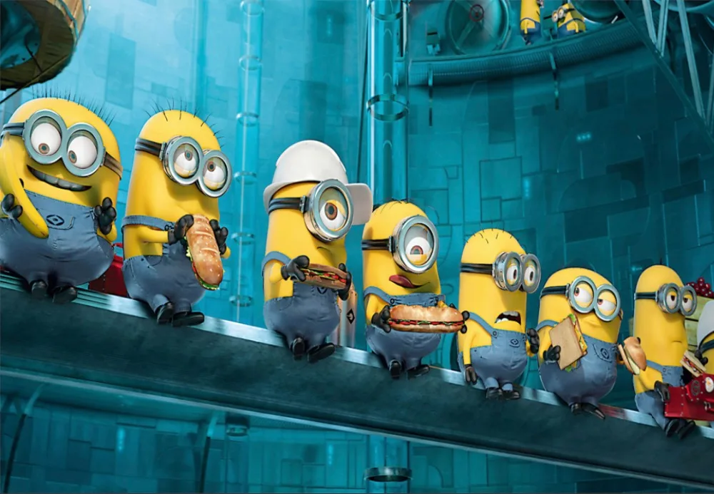 7x5FT Despicable Me Minions Factory Lunch Custom Photo Studio Backdrops