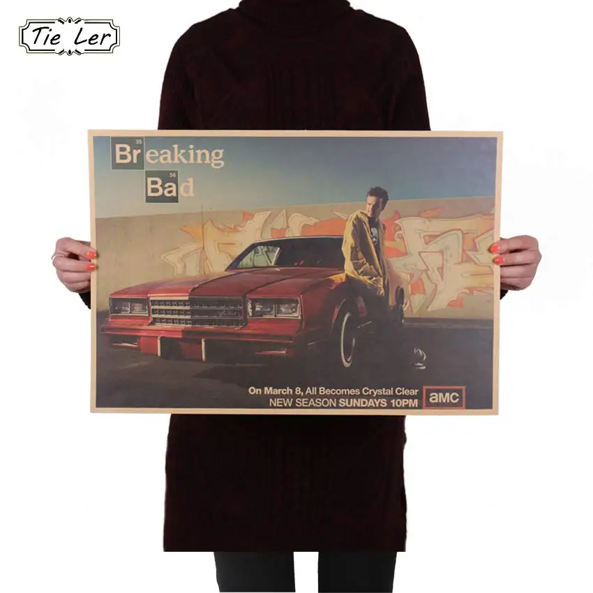 

Vintage Posters Breaking Bad Classic American Drama Kraft Paper Poster Bar Home Wall Decor 51.5X36cm