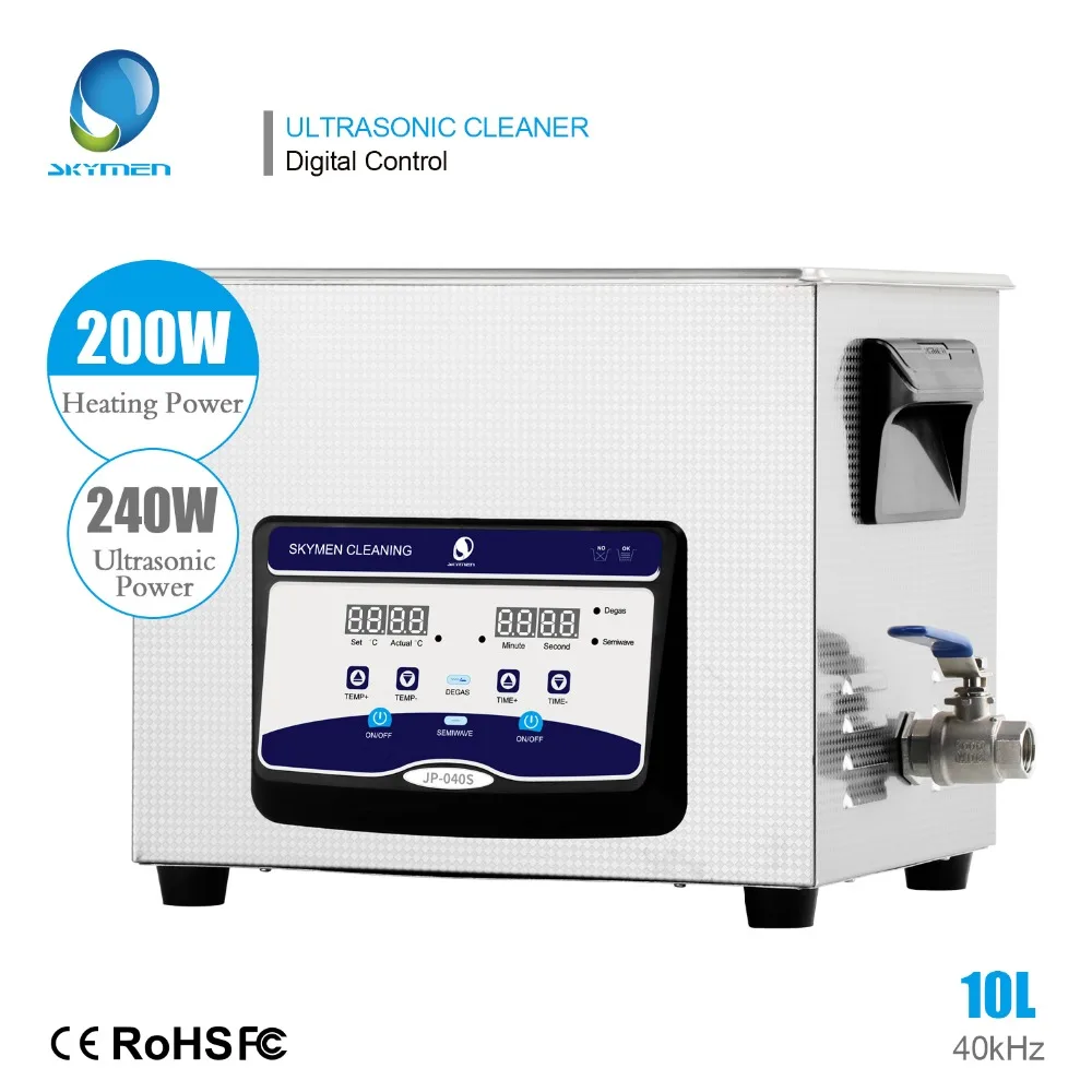 

SKYMEN NEW Ultrasonic Cleaner Bath 10L 240W 40kHz With Timer and Heater for cleaning Mechanical parts,Antique Dealers,DEGAS