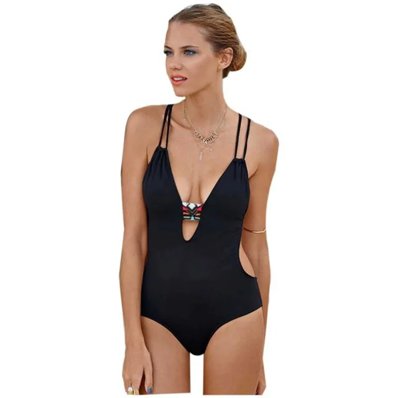 One Piece Swimsuit 2019 Retro Sexy Women Bathing Suit Summer Hollow Backless Push Up Swimwear Bandage Bandeau Monokini Swimsuit