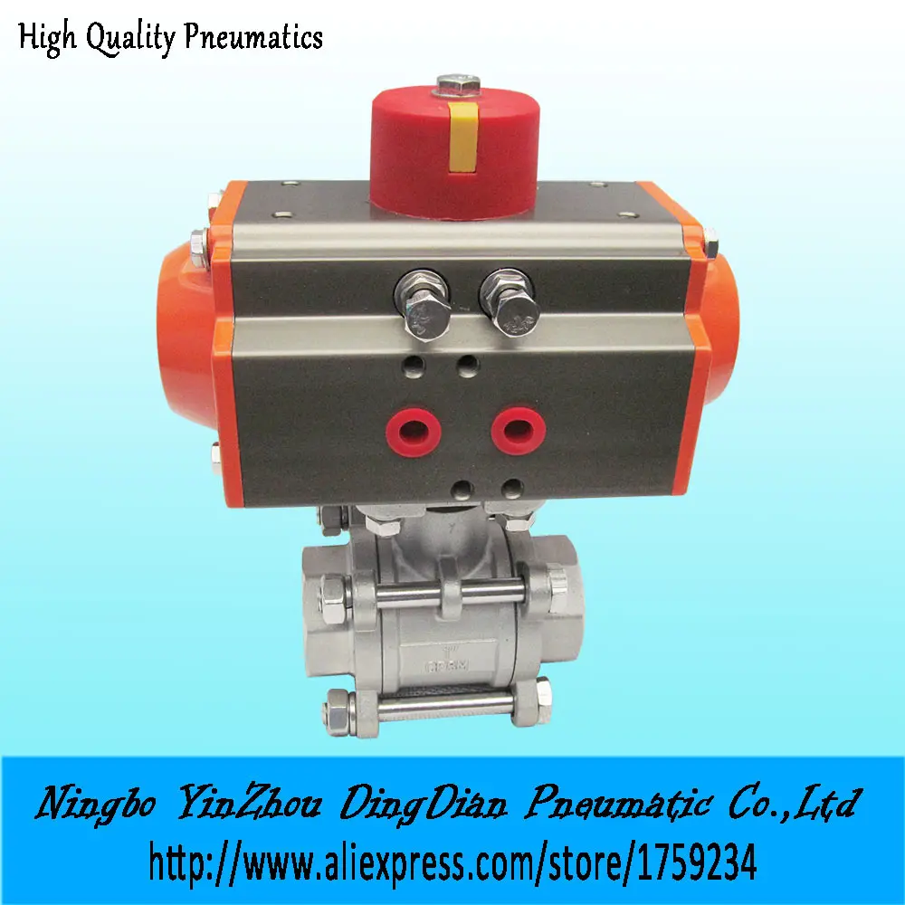 

Half inch Stainless steel 304 3 - pieces type double acting pneumatic ball valve model Q611F-16P