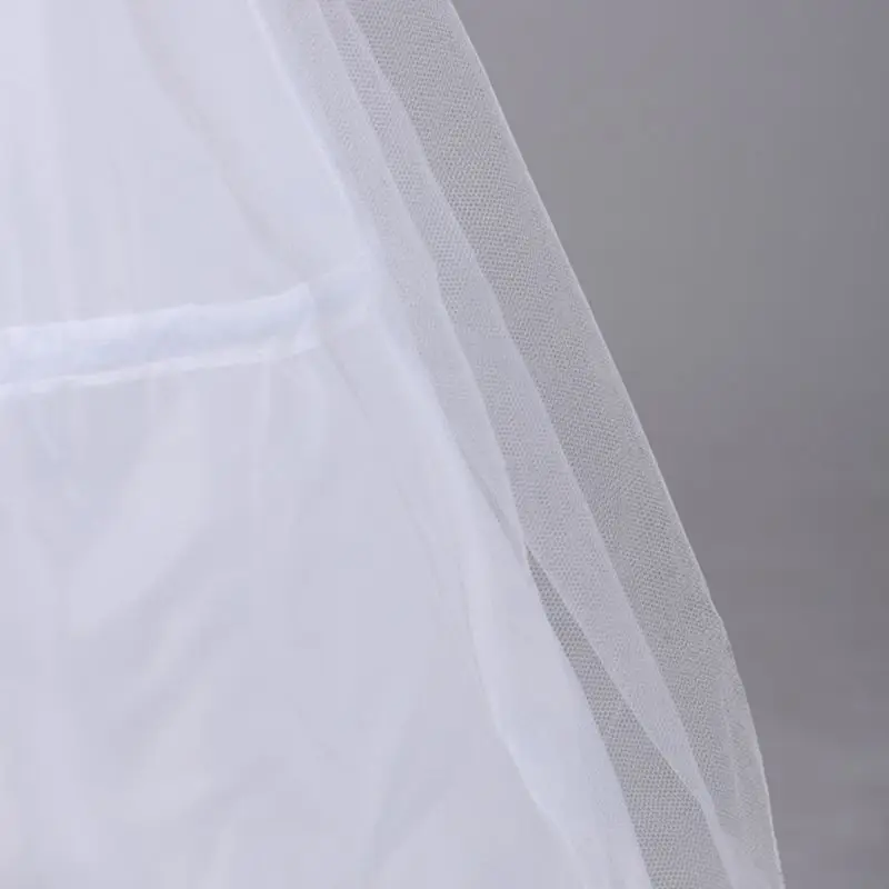 Womens Bridal 3 Hoops Maxi-Length Petticoat Drawstring Waistband Multi-Layer Ball Gown Wedding Dress Bustle Crinoline Underskirt