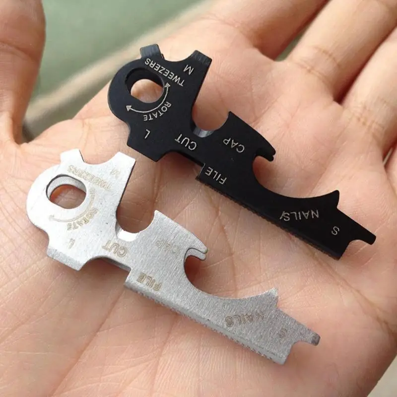 

8 in 1 Keychain Multitools Stainless Steel Multi-function Pocket EDC Tool Outdoor Survival Gear Gadget