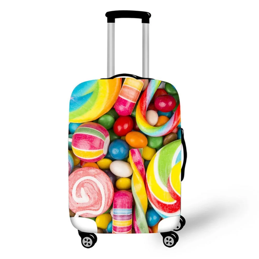 3D Cake food pattern print travel luggage suitcase protective cover stretch waterproof portable luggage covers rain cover