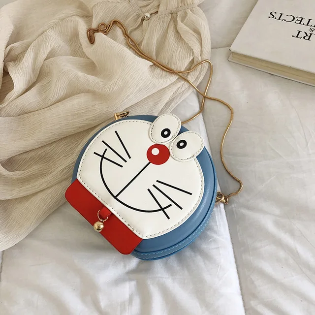 Сумка через плечо Doraemon маленькая круглая сумка с милым мультяшным принтом