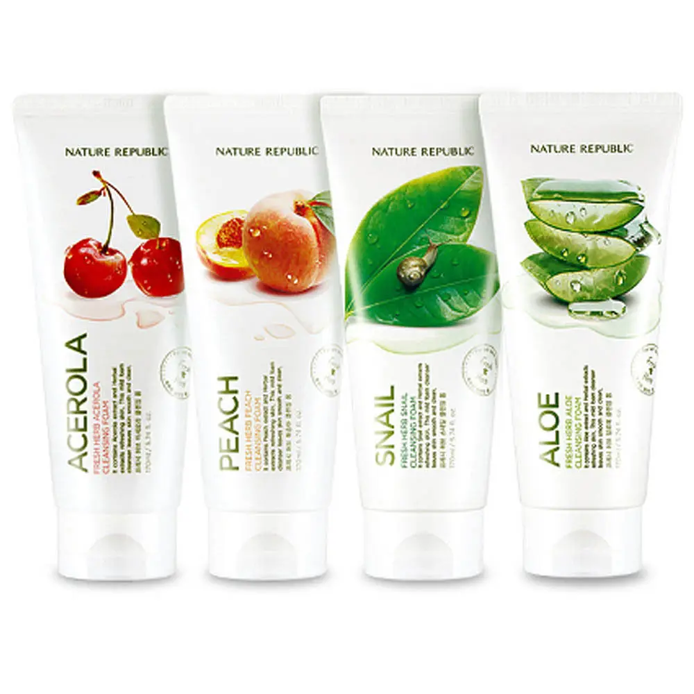 

NATURE REPUBLIC Fresh Herb Cleansing Foam 170ml Facial Cleanser Blackhead Removal Oil-control Acne Treatment Deep Cleansing Foam