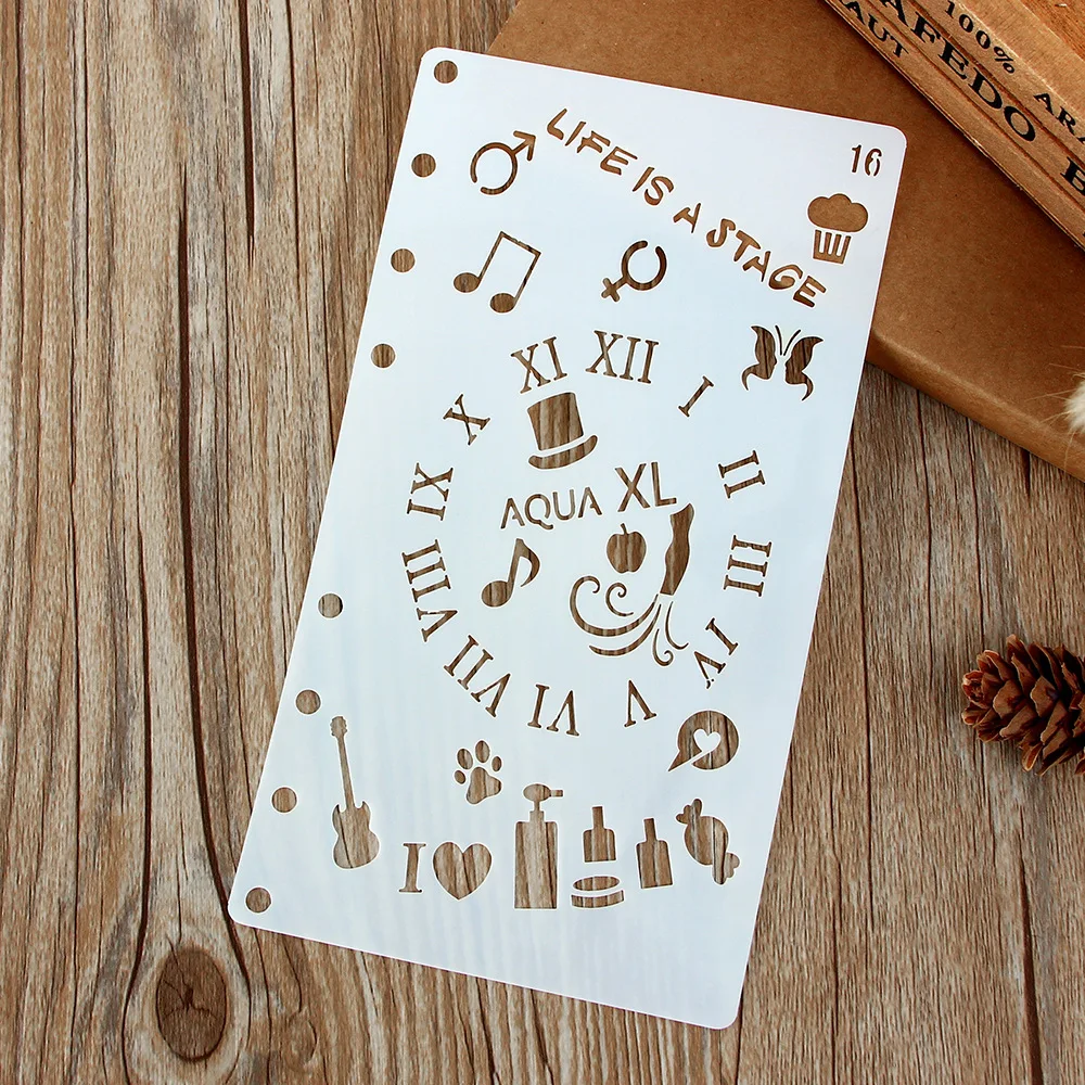

A6 Music Note Clock DIY Craft Layering Stencils Wall Painting Scrapbooking Stamping Embossing Album Paper Card Template