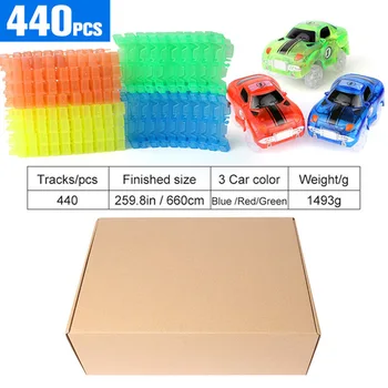 

New Glowing Race Tracks Set Flexible magical track bridge car Creative gifts Educational toys for children boys Birthday Gifts