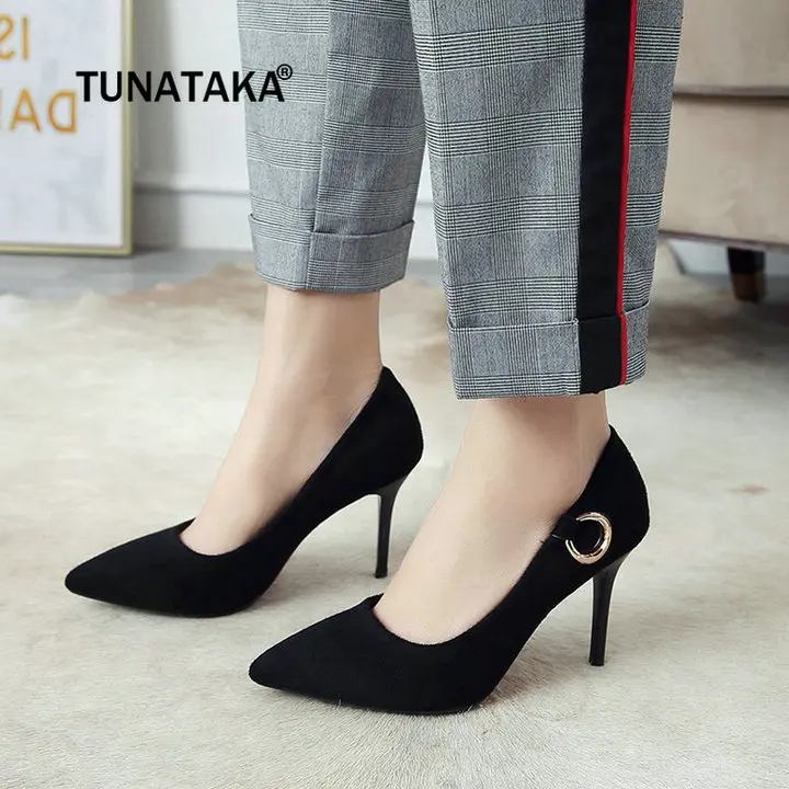 

Women Thin High Heels Fashion Pointed Toe Dress Party Pumps Shoes Black Green Red