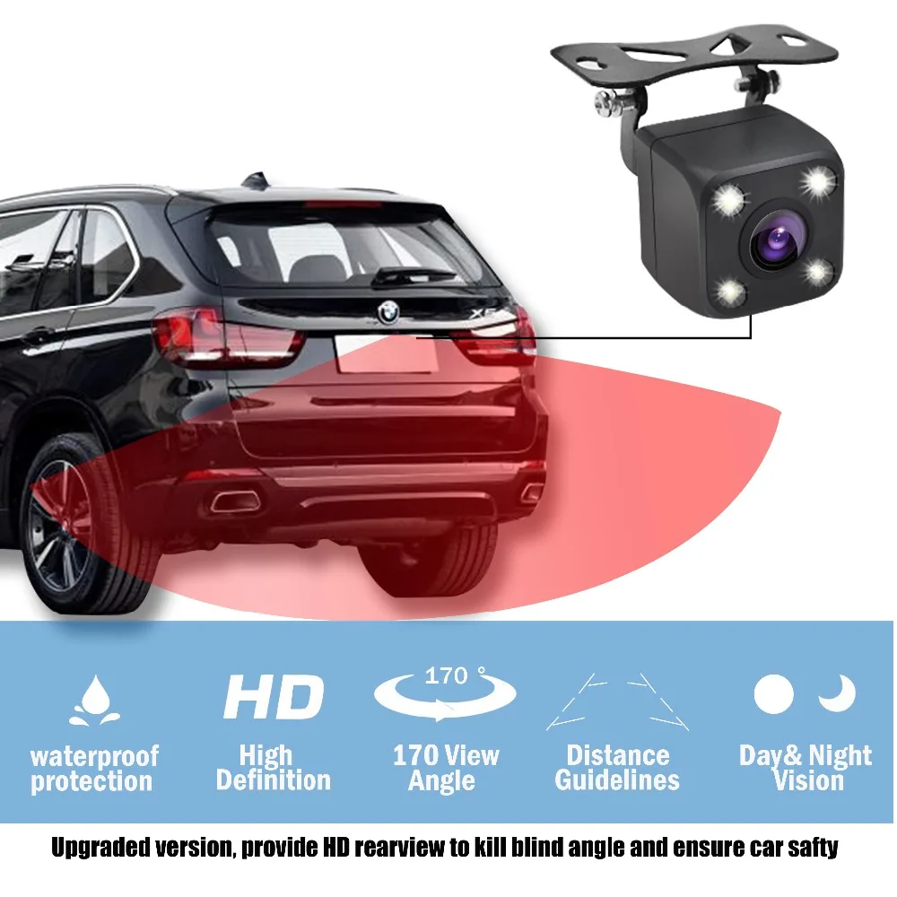 4 светодиодный задний вид автомобиля Камера HD Ночное видение парковки авто