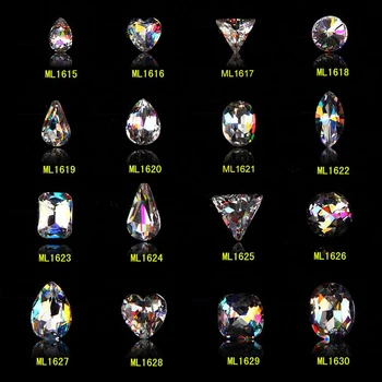 

50pcs,100pcs/lot Nail Glass rhinestone Raindrop,Triangle,ellipse,square Design Nail Art Charm 3D Crystal AB Rhinestones Nail art