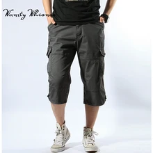 Новинка, мужские летние армейские брюки карго, 3/4, три четверти, хлопковые брюки с карманами, военные, тактические, камуфляжные, повседневные мужские шорты для бега