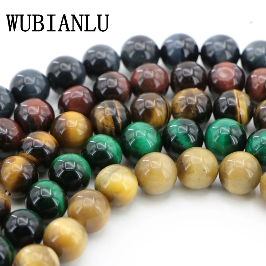 Natural gemstones Jasper colors Tiger Eye Beads (5)