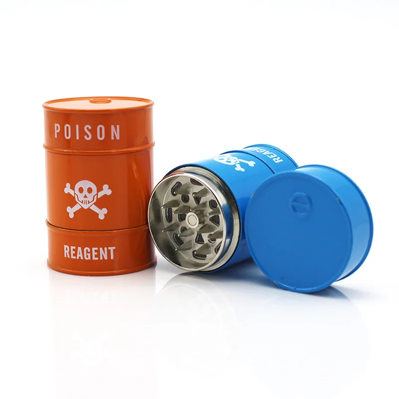 

3 Layers Dia43MM Creative Funny Oil Tank Shaped Herb Grinder Tobacco Smoking Grinders Hand Muller Spice Crusher