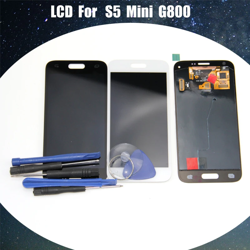 

For Samsung Galaxy S5 Mini G800 G800F G800H Super AMOLED LCD Display Touch Screen Digitizer Assembly Black White