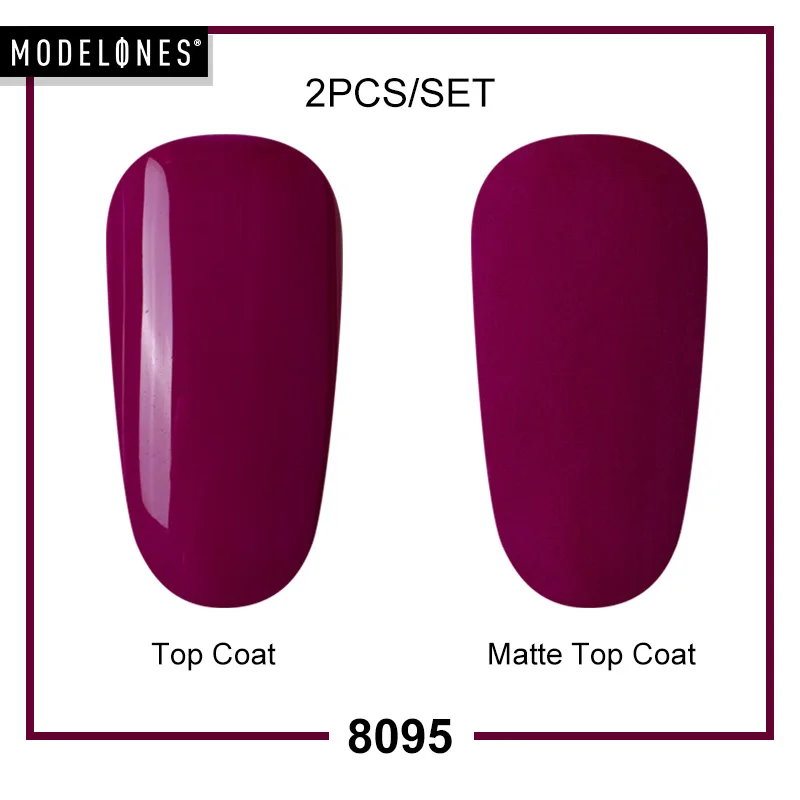 Modelones 2Pcs/Lot Matte Top Coat Gel Nail Polish Set DIY Matte Effect Led Nail Gel Varnish Kits Semi Permanent UV Hybrid Gel