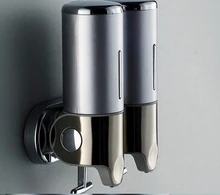 150mlX2 silber farbe Doppel seifenspender mit schloss und druck für haar und körper Shampoo Dispenser