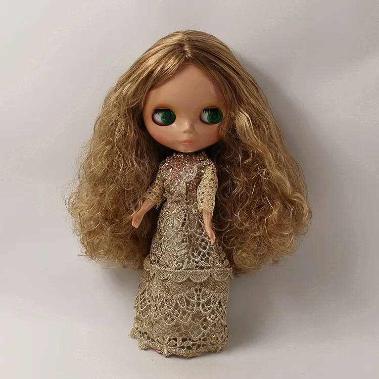 Ледяной обнаженный Blyth кукла Серия № BL0623/0535 для льняных вьющихся волос подходит для DIY Изменение игрушки завод Blyth