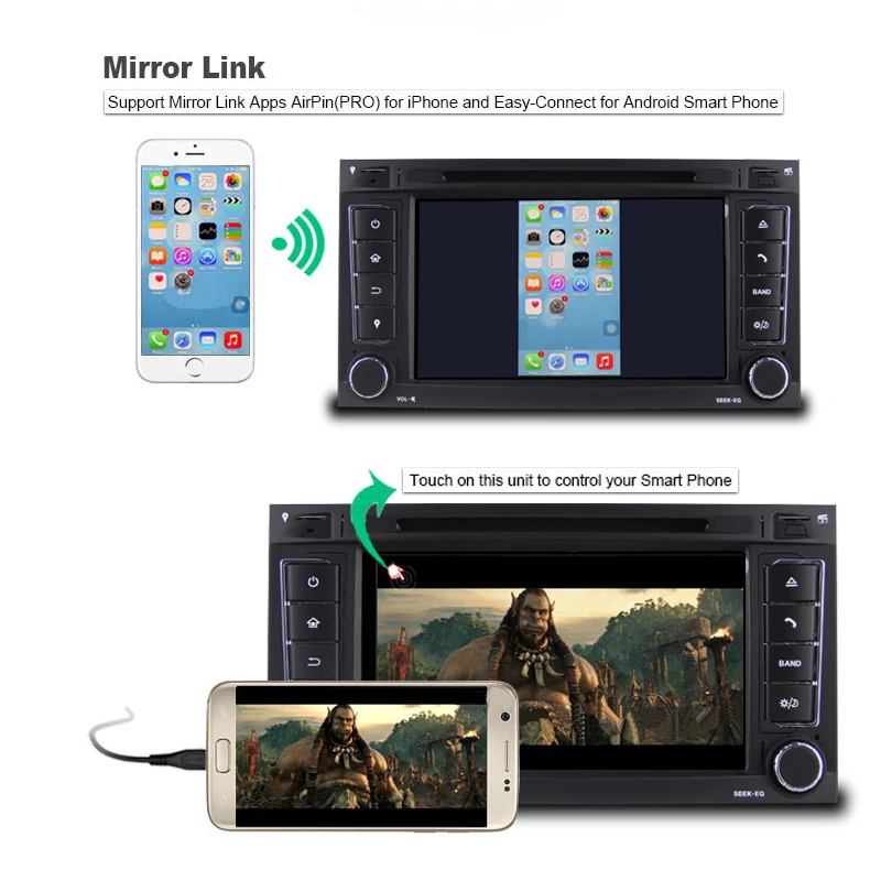 Perfect KSAOTU 7" DAB+ 4G Android 8.0 Car DVD Player SD GPS for VW Touareg T5 Multivan 8