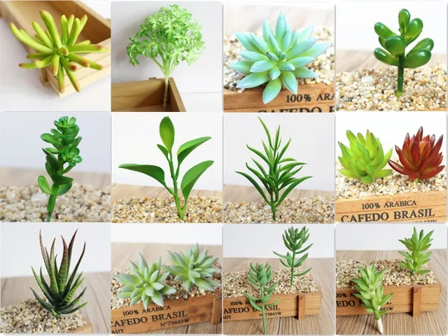 Anoak Plantas suculentas artificiales, juego de 16 piezas de suculentas  falsas sin maceta, decoración floral de alta calidad para decoración floral