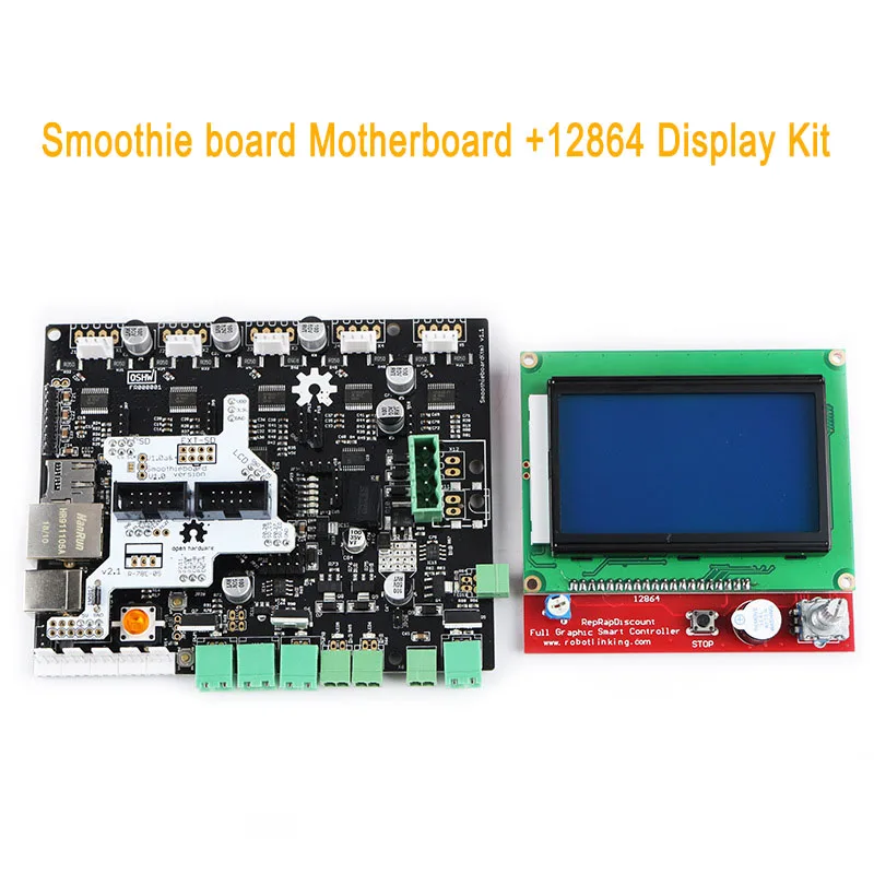 

Smoothieboard 5X V1.1 Motherboard with 12864 LCD Display Kit for CNC 3D Printer EM88