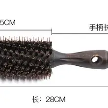 Круглая расческа для волос, инструмент для ухода за волосами, деревянная ручка, натуральная щетина, кудрявая расческа для волос, пушистая расческа, парикмахерский инструмент