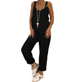 

hot selling Autumn and winter women jumpsuits leisure big yards ramie cotton conjoined overalls ZE500339